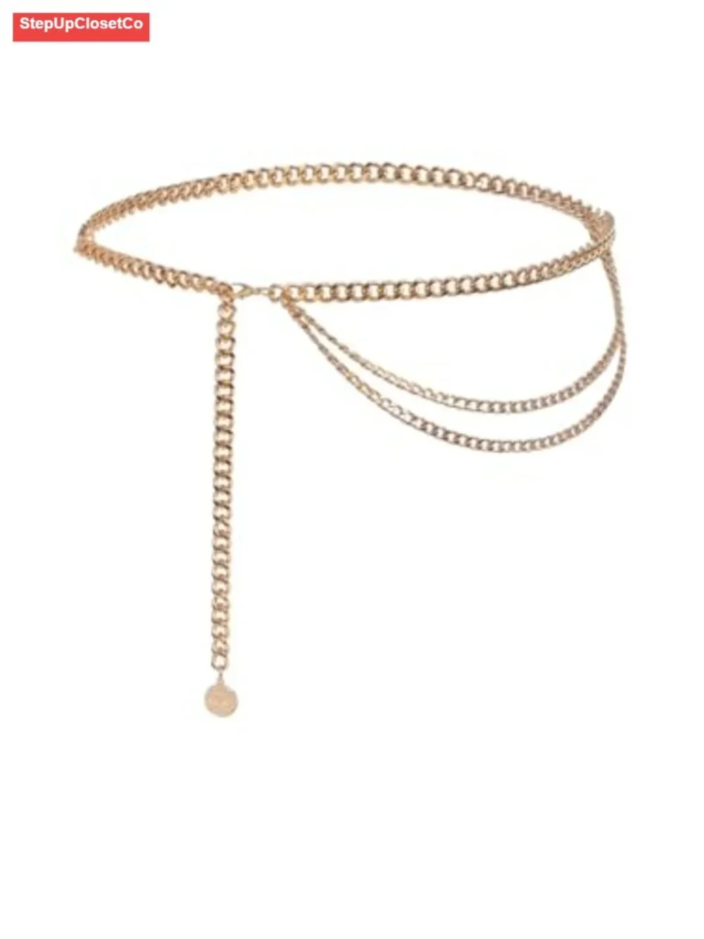 Vintage Western Concho Chain Belt for Women - Adjustable Metal Waist Chain,